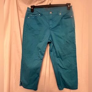 Code Bleu Marielle Jeans Women's 16W Blue Cropped Embellished Pants